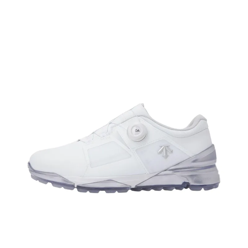 DESCENTE Anti Slip Wear Resistant Low Top Golf Shoes Unisex White-0