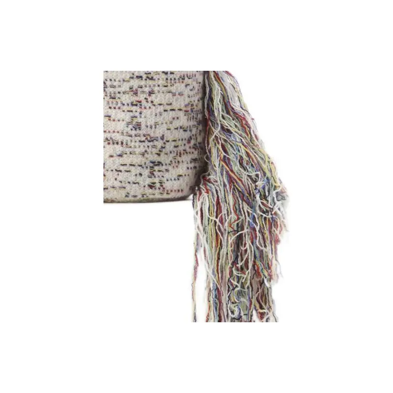 Chloe Knitted Fabric Cashmere Pima Cotton Lambskin Detail Shoulder Bag Crossbody Bag Handbag Mini Women's White/Brown-4