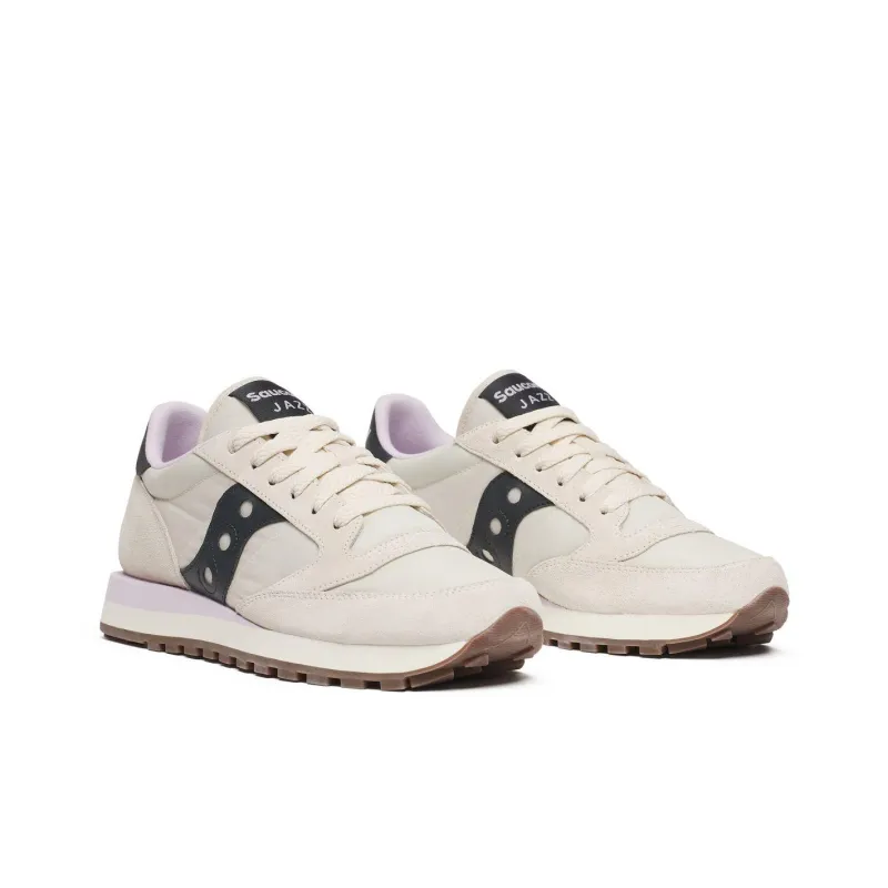 Saucony Jazz Original Breathable And Slip Resistant Low Top Casual Shoes Women's Cream Black-2