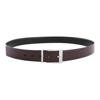 FERRAGAMO Calfskin Leather Belts Men's Brown Width 3.3CM
