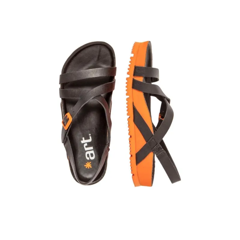 Art BURDEOS Strap Sandals Women's Black Orange-2