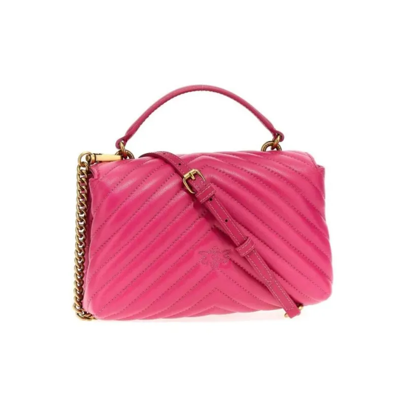 PINKO Sheepskin Handbag Women's Pink-5