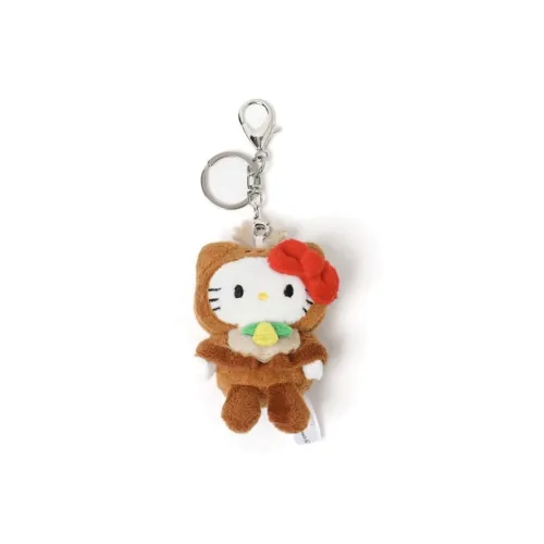 Hello Kitty Polyester Zinc Alloy Keychains Unisex Brown