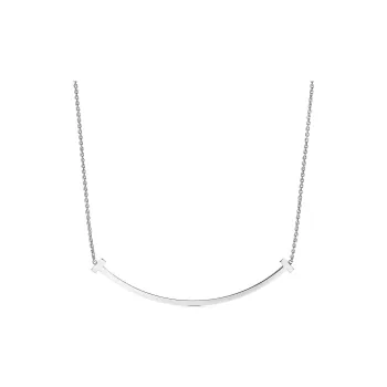 TIFFANY & CO. T 18K White Gold Necklaces Women's Silver
