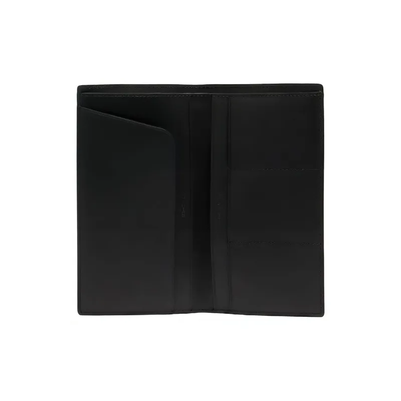 COACH Calfskin Leather Card Holder Clutch Passport Holder Men's Black-1