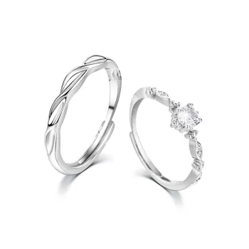 LUCA S999 Silver Rings Unisex Silver white Gift Box