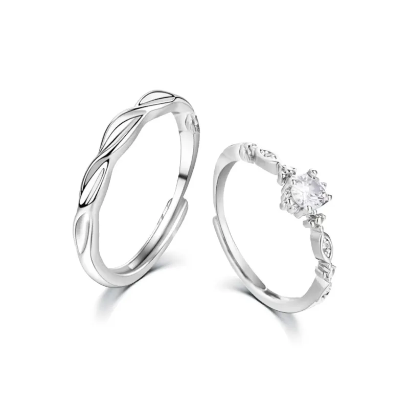 LUCA S999 Silver Rings Unisex Silver white Gift Box-0
