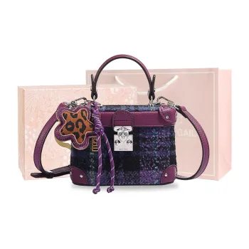 MISS GAIL Synthetic Leather Box Bag Handbags Regular Women's Purple