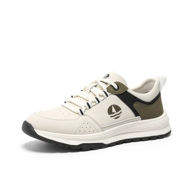 NAVIGARE Small Sailboats Height Increasing Low Top Casual Shoes Men's White-1
