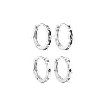 GELUTU Individual Trendy Versatile Alloy Students Everyday Commute Date Hoop Earrings Unisex