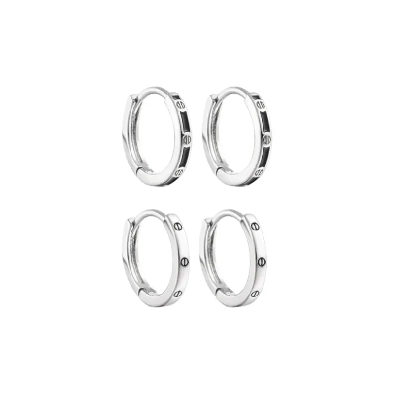 GELUTU Individual Trendy Versatile Alloy Students Everyday Commute Date Hoop Earrings Unisex-4