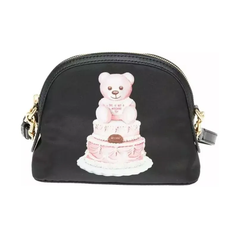 MOSCHINO Polyester Shoulder Bag, Crossbody Bag Women's Black-1