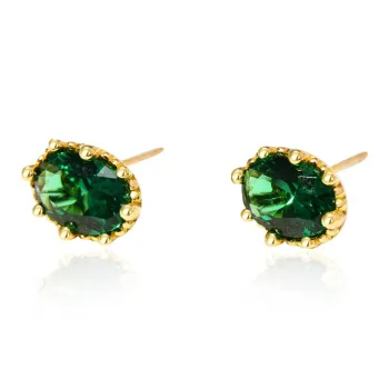 NATURALLYJOJO S925 Silver Stud Earrings Women's Green
