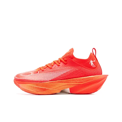 QIAODAN Feiying Plaid 2.0 Running Shoes Men Low Top Radiant Fire Red/Jordan White
