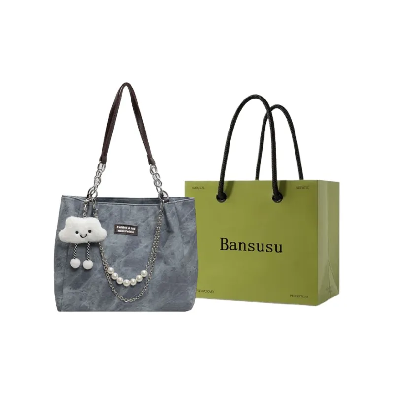 Bansusu PU Shoulder Bag Regular Women's Blue/Dark Tea-0