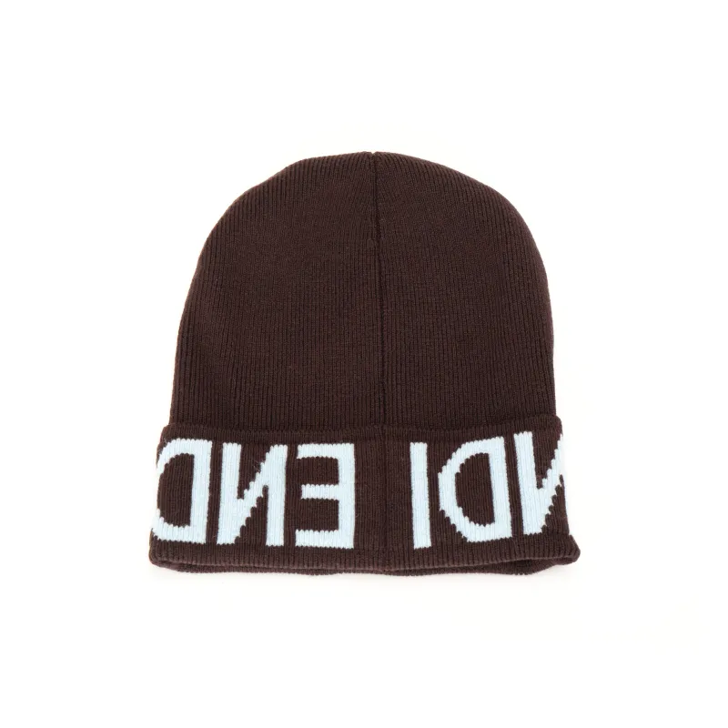 FENDI Logo Intarsia Knitted Beanie-1