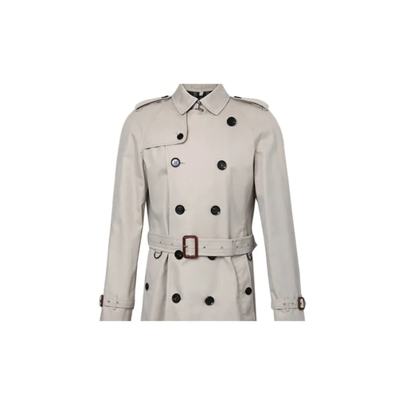 Burberry Trench Coats Men Light Gray-3