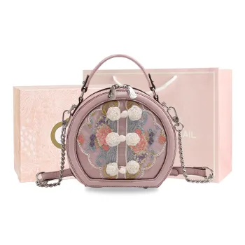 MISS GAIL Artificial Leather Handbag Crossbody Bag Medium Size Women's Pink