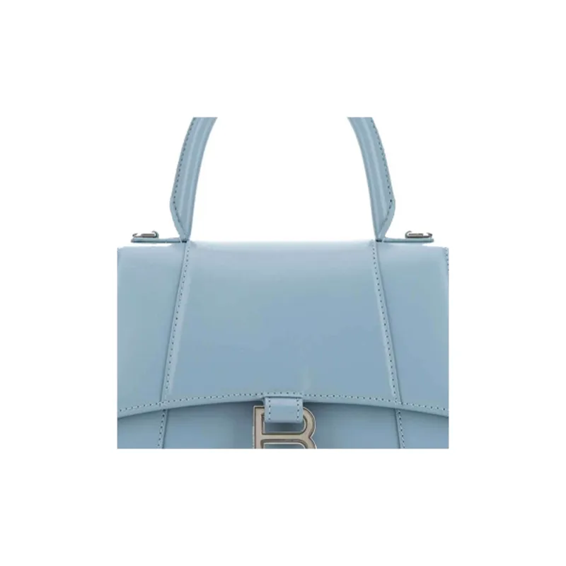 Balenciaga Leather Hourglass Bag Shoulder Bag Crossbody Bag Handbag Small Size Women's Blue-1