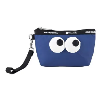 Skechers LeSportsac Poetry Joint Fabric Big Eye Bag Cute Clutch Coin Purse Mini Unisex Stool Linen Blue