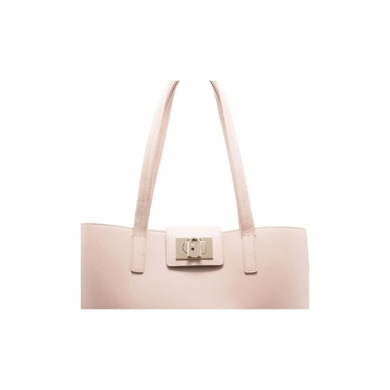Furla 1927 Collection Leather Tote Bag Shopping Bag Shoulder Bag Handbag Large Size Women's Pink-2