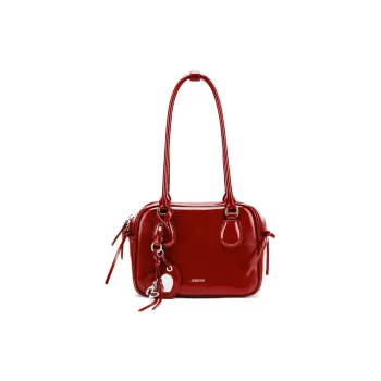 MCMIKO Cow Leather With Artificial Leather Shoulder Bag Women's Party Red