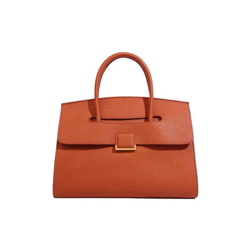 PAYOT Genuine Leather Handbag Women's Elephant Gray/Orange/Black/Too White Gray-5