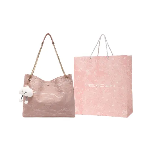 MEXICAN Polyurethane Leather Shoulder Bag Regular Women's Light Pink/Light Apricot/Light Green