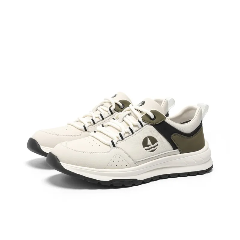 NAVIGARE Small Sailboats Height Increasing Low Top Casual Shoes Men's White-4