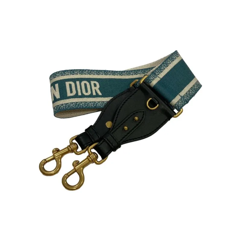 DIOR Embroidery Bag Straps Women's Deep Sea Ocean Blue-2