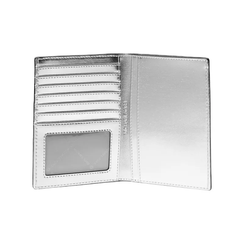 MICHAEL KORS Jet Set Travel Coated Canvas Passport Holder Medium Size Unisex Optical White-1