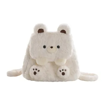 Holding Bamboo Polyester Backpack Large Size Women's White