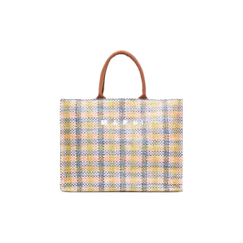 MARNI Small Checked Basket Tote Bag