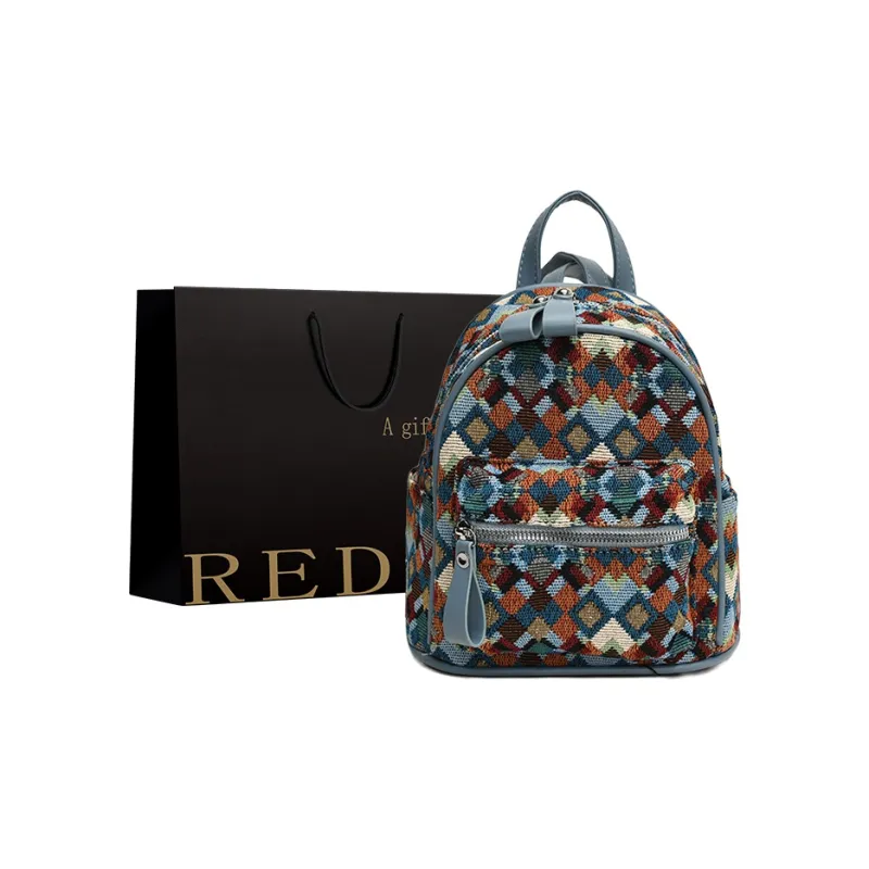 REDOO Pu Backpack Women's Diamond Pattern Blue, Diamond Pattern Beige Yellow, Butterfly Silver, Butterfly Pink-5