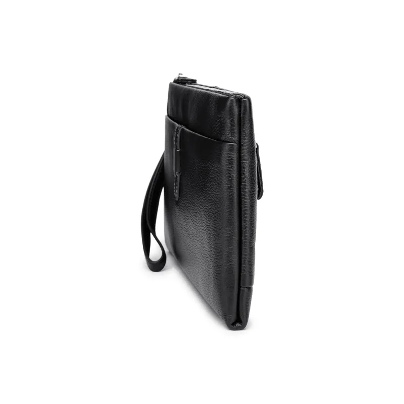 FAIRWHALE Top Grain Cow Leather Clutch Regular Men's Black-2