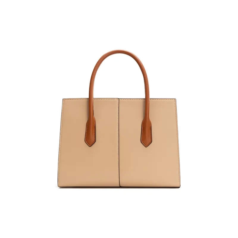 Vigno Synthetic Leather Portable Tote Bag Shoulder Bag Crossbody Bag Regular Women's Apricot-4