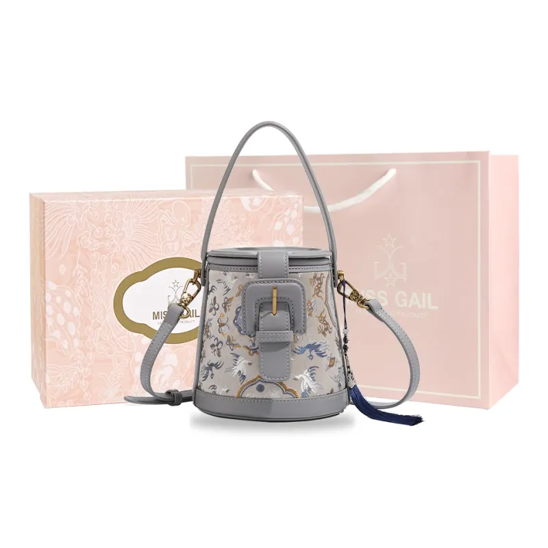 MISS GAIL Artificial Leather Shoulder Bag, Crossbody Bag, Handbag Women's Gray-8