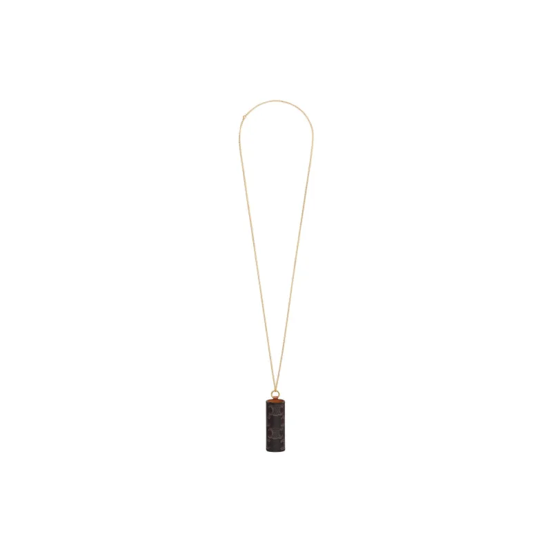 CELINE Lipstick Necklace In Triomphe Canvas And Calfskin-1