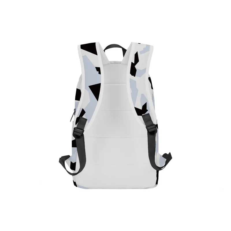 TURN UP Polyester Students Backpack Unisex White-2