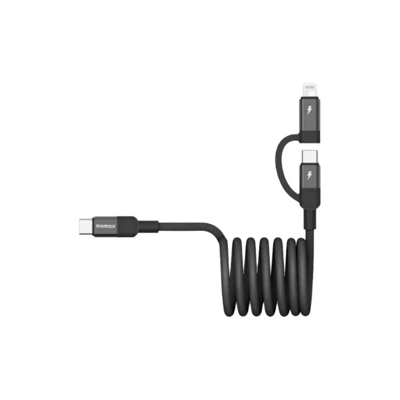 MOMAX DL58 USB-C To USB-C/Lightning 2-in-1 Magnetic CiCi Elite Magnetic Yarn Cables-0