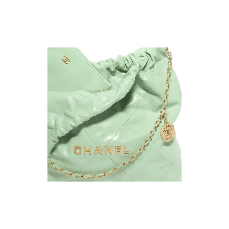 CHANEL Calfskin Bucket Bags Crossbody Bag, Shoulder Bag Women's Light Green-3