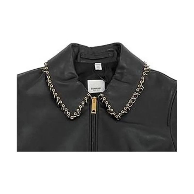 Burberry Leather Jacket Women's Black-2