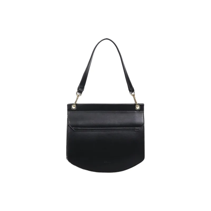 GANNI Leather Shoulder Bag Crossbody Bag Handbag Small Size Women's Black-2