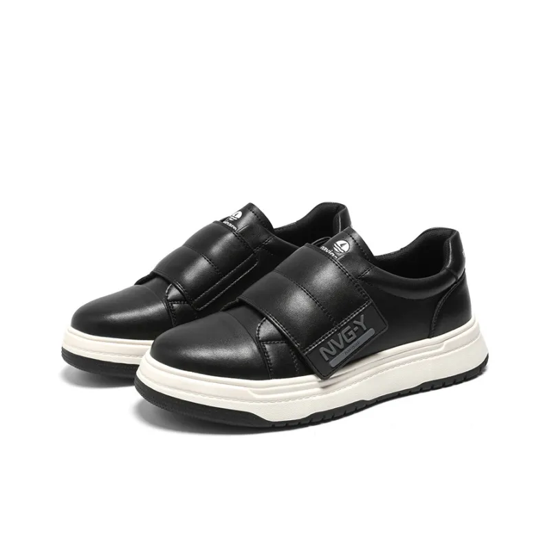 NAVIGARE Small Sailboats Height Increasing Low Top Skateboard Shoes Men's Black-4