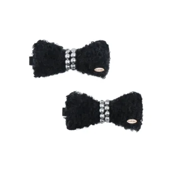 BABYBEI Sweet Style Bowknot Black Red Bangs Hair Clips Women's