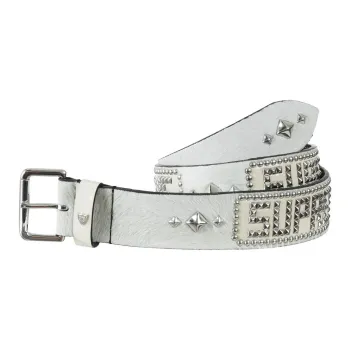 Supreme Stud Leather Belts Unisex White -