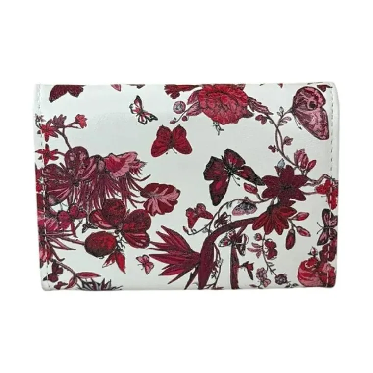 DIOR Caro Calfskin Wallet Women's Red & White-3