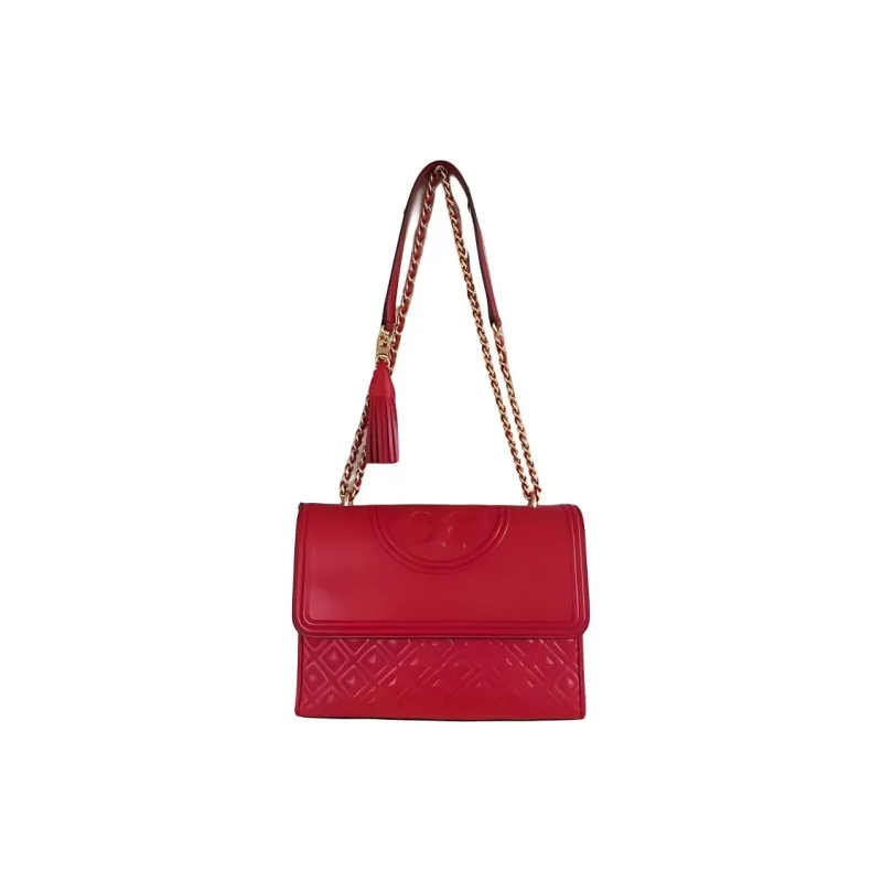 TORY BURCH Fleming Sheepskin Shoulder Bag Crossbody Bag Medium Size Women's Bright Red-1