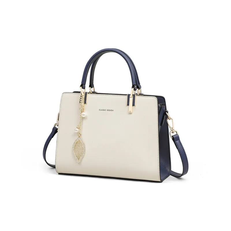 COMELY Cow Leather Mommy Bag Handbag Shoulder Bag Crossbody Bag Regular Women's Blue White-3