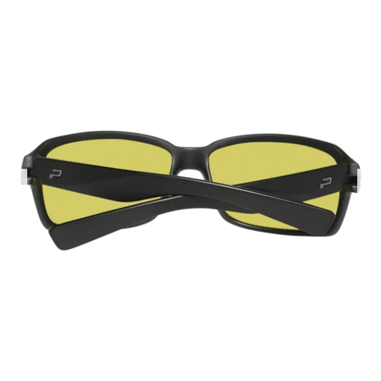 Polaroid Injection Molded Acetate Rectangular Sunglasses Men's Black-1